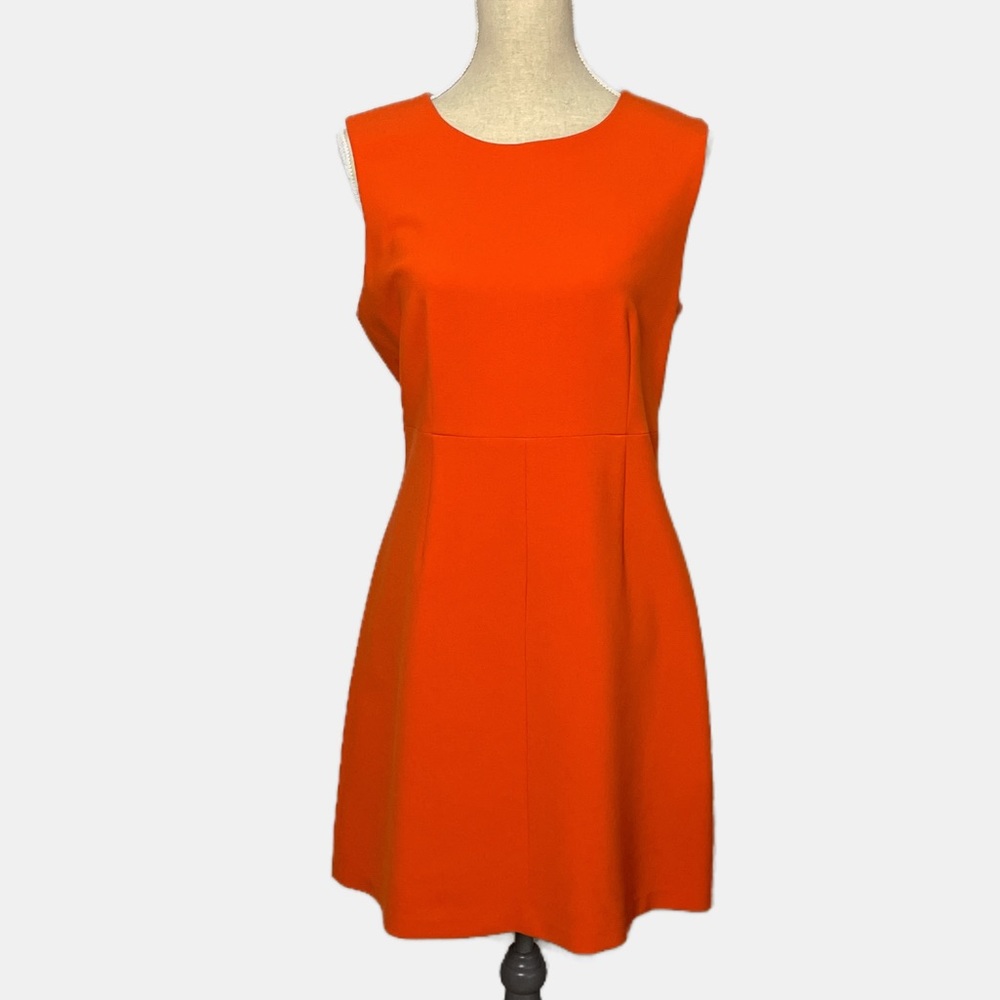 Diane Von Furstenberg Carrie Sheath Dress Size 12 Orange Sleeveless